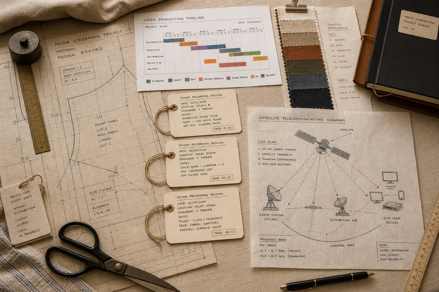 Streaming distribution project swatch board